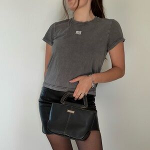 Alexander Wang.T Logo Tee • Distressed Grey • Size Small